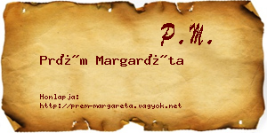 Prém Margaréta névjegykártya
